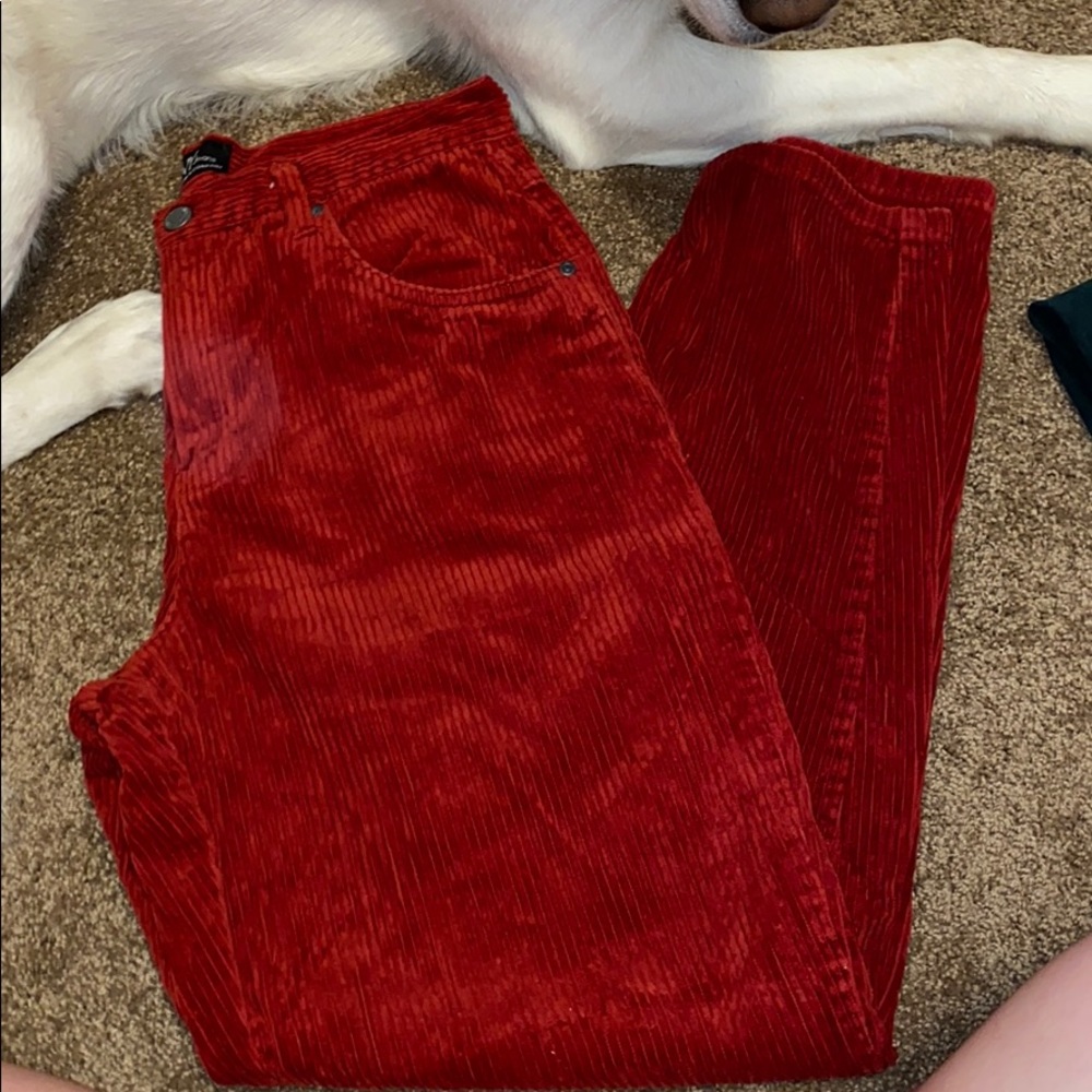 Red Corduroy Pants! Super High Rise!